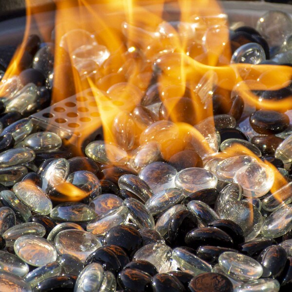 Round Concrete-Look Fire Table